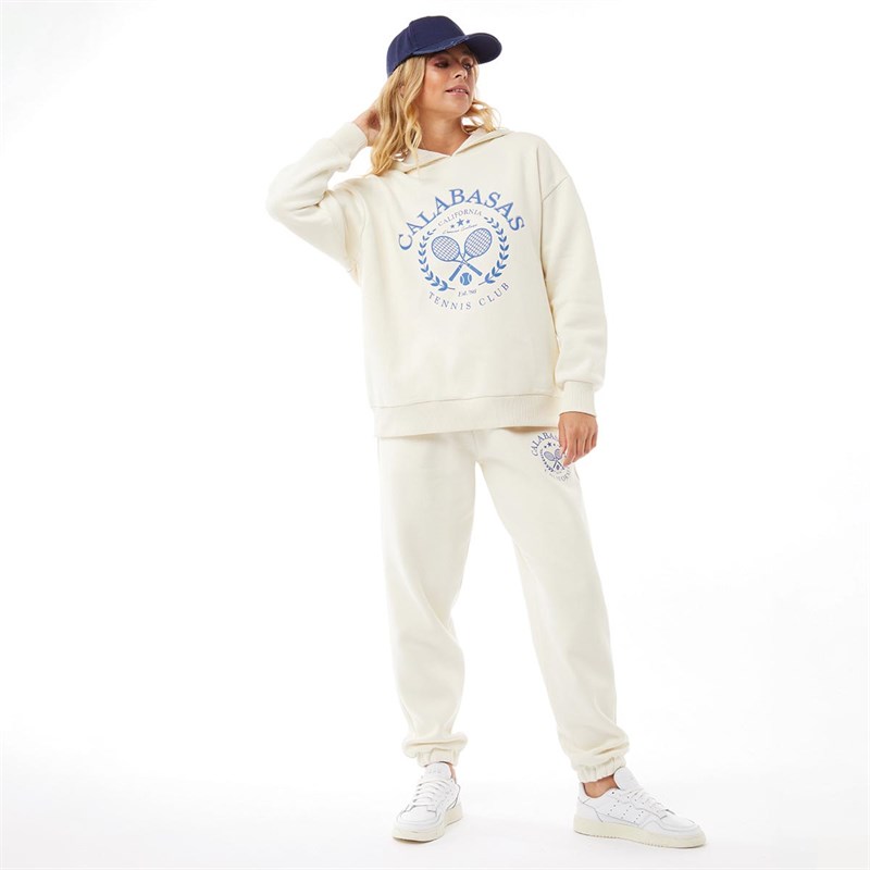 L'amore Couture Damskie Club Oversized Bluzy z kapturami Ecru