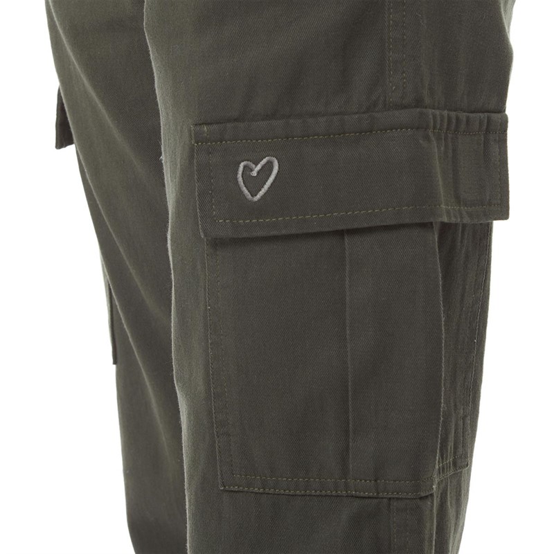 L'amore Couture Womens Jessie Cargo Pants Khaki