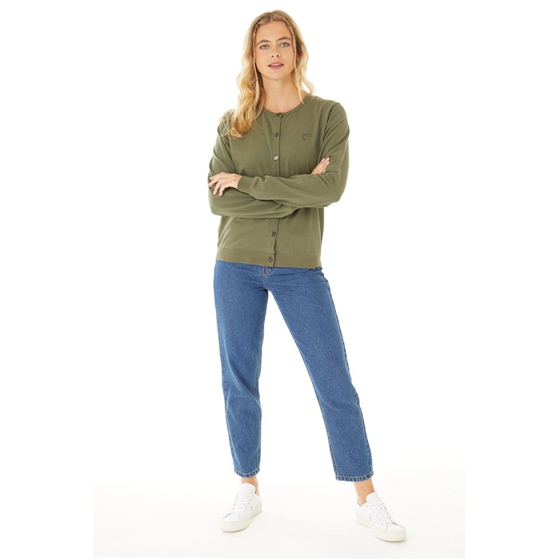 L'amore Couture Womens Forever Cardigan Khaki