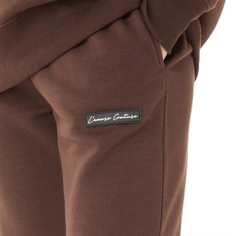 L'amore Couture Womens Monton Joggers Brown