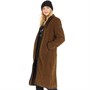 L'amore Couture Womens Laila Longline Borg Coat Brown