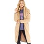 L'amore Couture Womens Laila Longline Borg Coat Stone
