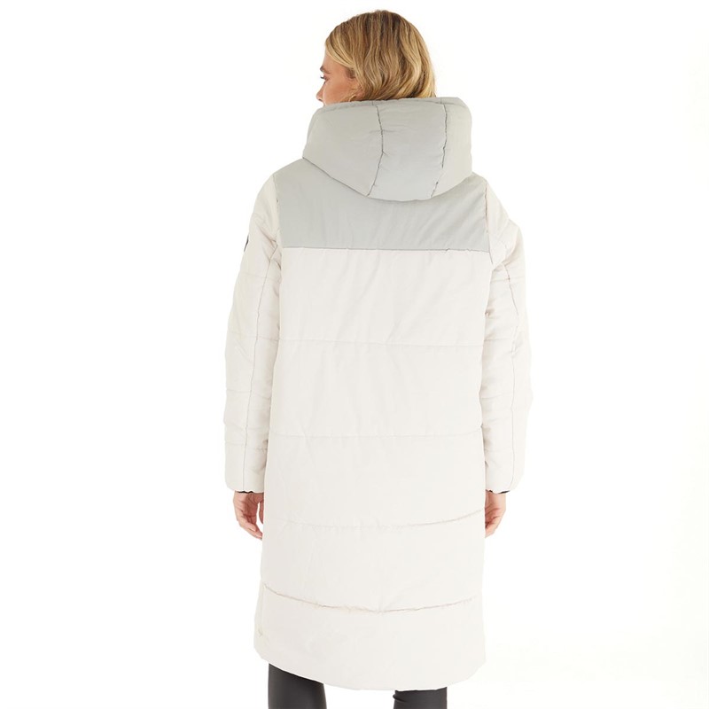 L'amore Couture Womens Olympus Puffer Coat Ecru