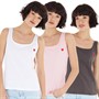 L'amore Couture Womens L'amore Mila Three Pack Vests Charcoal/Pink/White