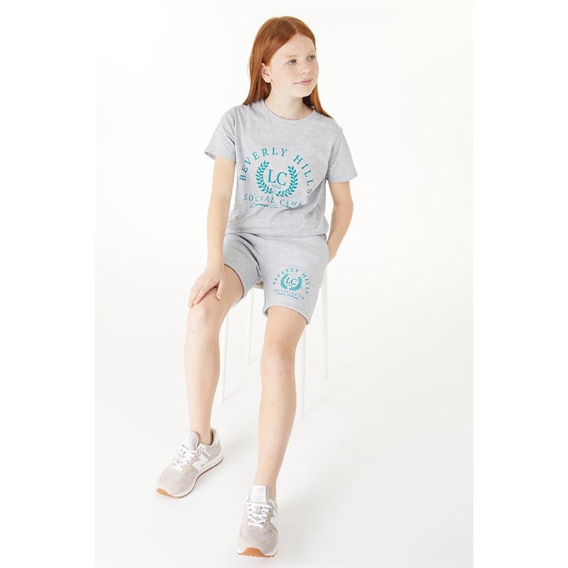 L'amore Couture Girls Beverly Hills T-Shirt Grey Marl