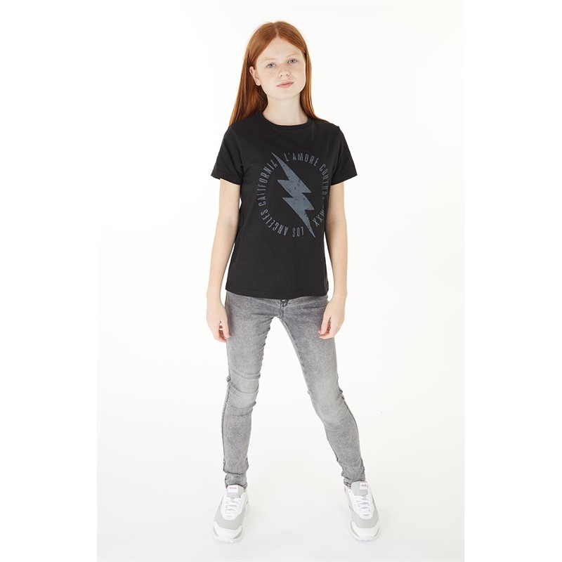 L'amore Couture Girls Lightening T-Shirt Black