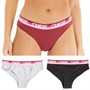 L'amore Couture Womens Dreams Three Pack Briefs Grey/Burgundy/Black
