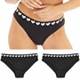 L'amore Couture Womens Hearts Three Pack Briefs Black