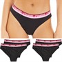 L'amore Couture Womens Dreams Five Pack Briefs Black