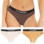 L'amore Couture Womens Jewel Three Pack Briefs Taupe/Brown/Tan