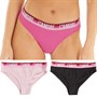 L'amore Couture Womens Dreams Three Pack Briefs Black/Hot Pink/Pink