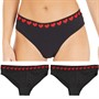 L'amore Couture Womens Hearts Three Pack Briefs Black