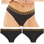 L'amore Couture Womens Luxe Three Pack Briefs Black