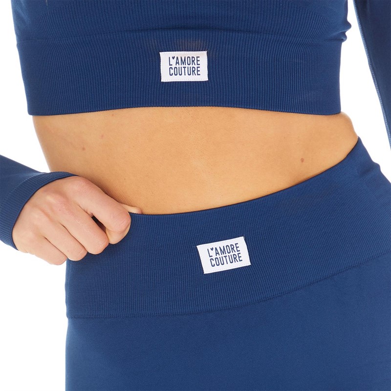L'amore Couture Womens Simone Seamless Top Navy
