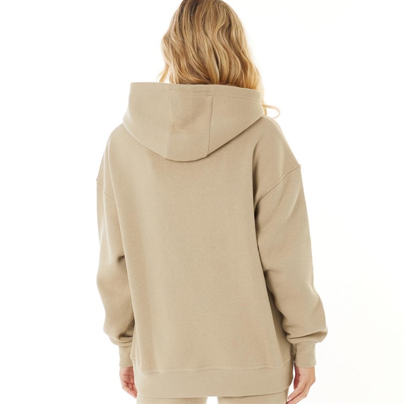 L'amore Couture Womens Stacy Oversized Hoodie Taupe
