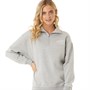 L'amore Couture Womens Shay 1/4 Zip Sweat Top Light Grey Marl
