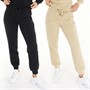 L'amore Couture Womens Star Two Pack Pack Joggers Jet Black/Ecru