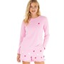 L'amore Couture Womens Rachel Long Sleeve Top And Short Set Pink