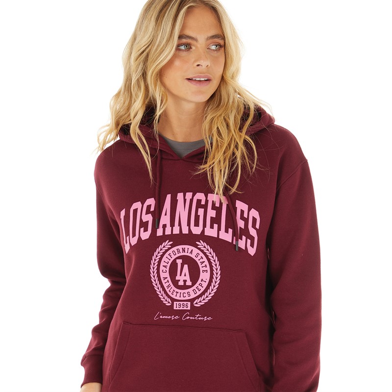 Buy L amore Couture Womens State Hoodie Burgundy