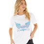 L'amore Couture Womens Feathers T-Shirt White