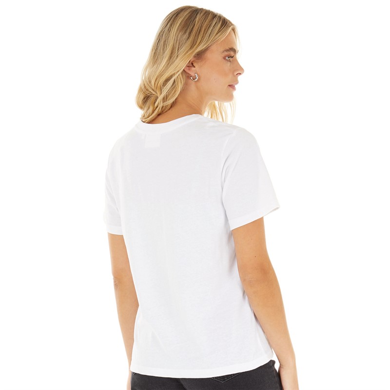 L'amore Couture Womens Feathers T-Shirt White