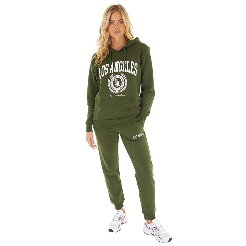 L'amore Couture Womens State Hoodie Olive