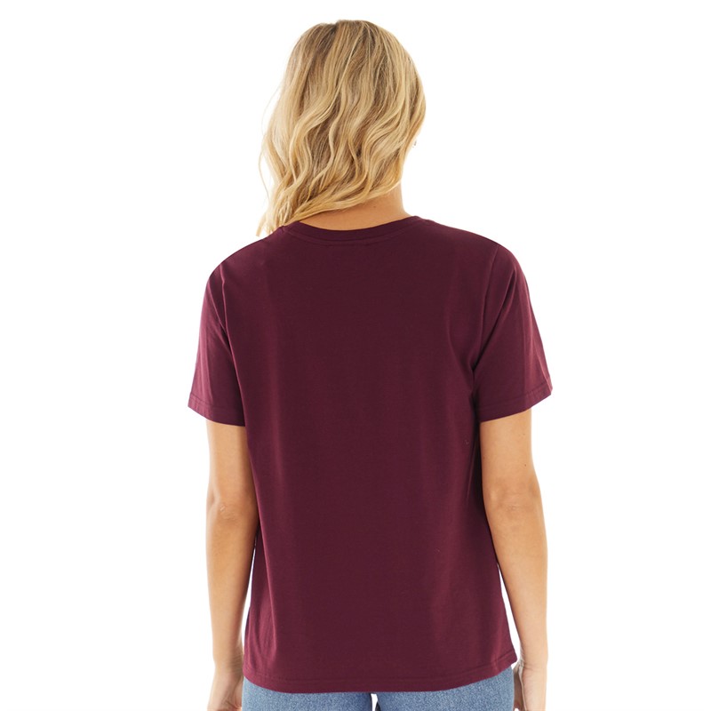 L'amore Couture Womens State T-Shirt Burgundy