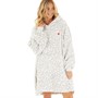 L'amore Couture Womens Leopard Oversized Snuggle Hoodie White