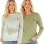 L'amore Couture Womens Tilly Two Pack Long Sleeve T-Shirts Sage