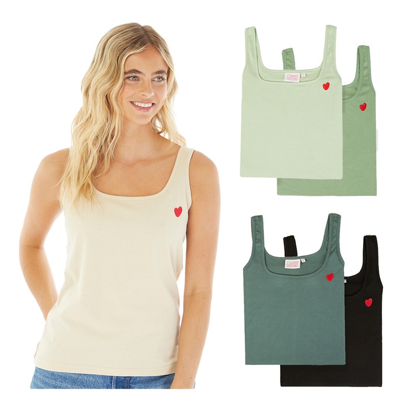 L'amore Couture Womens Jennifer Five Pack Vests Mixed Green