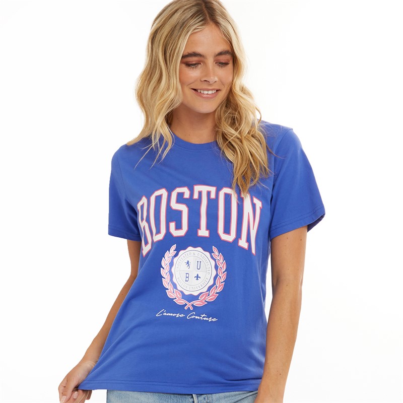 L'amore Couture Womens Boston T-Shirt Cobalt Blue