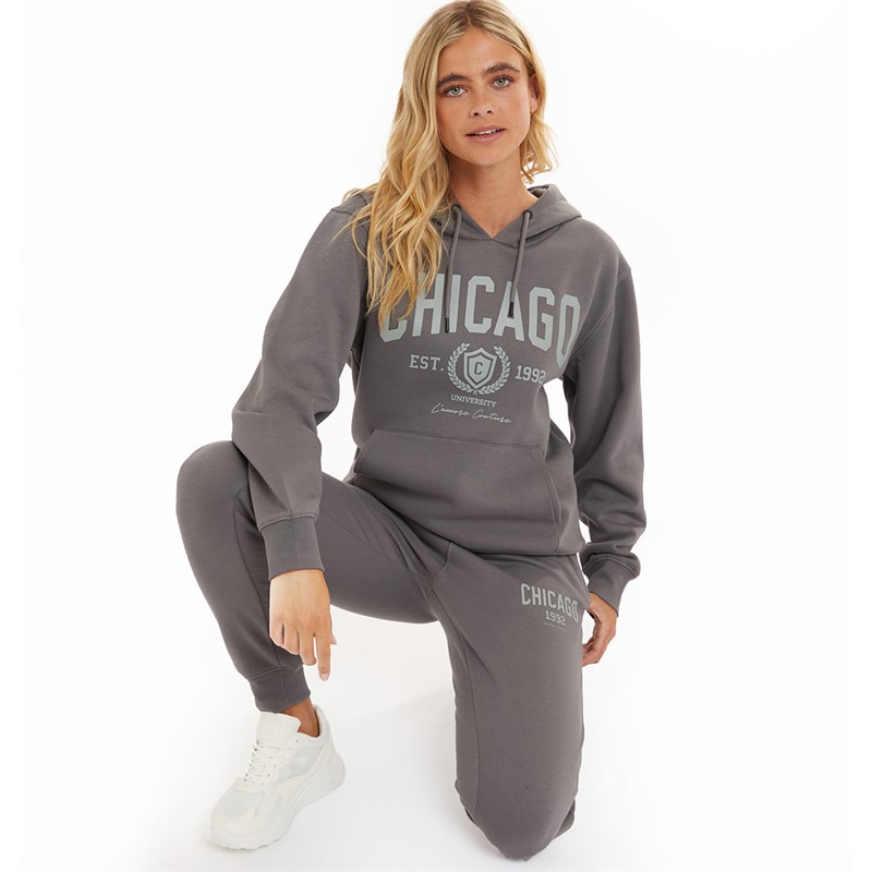 L'amore Couture Womens Chicago Tracksuit Charcoal