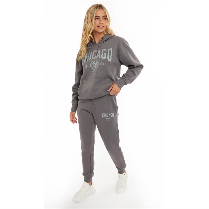 L'amore Couture Womens Chicago Tracksuit Charcoal