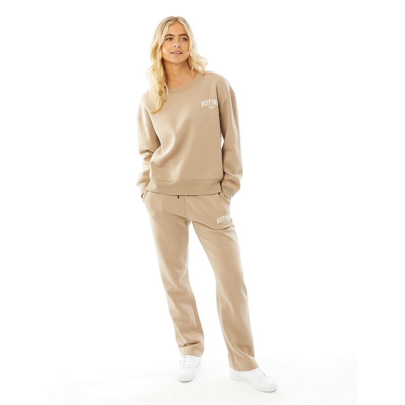 L'amore Couture Womens West Coast Tracksuit Taupe