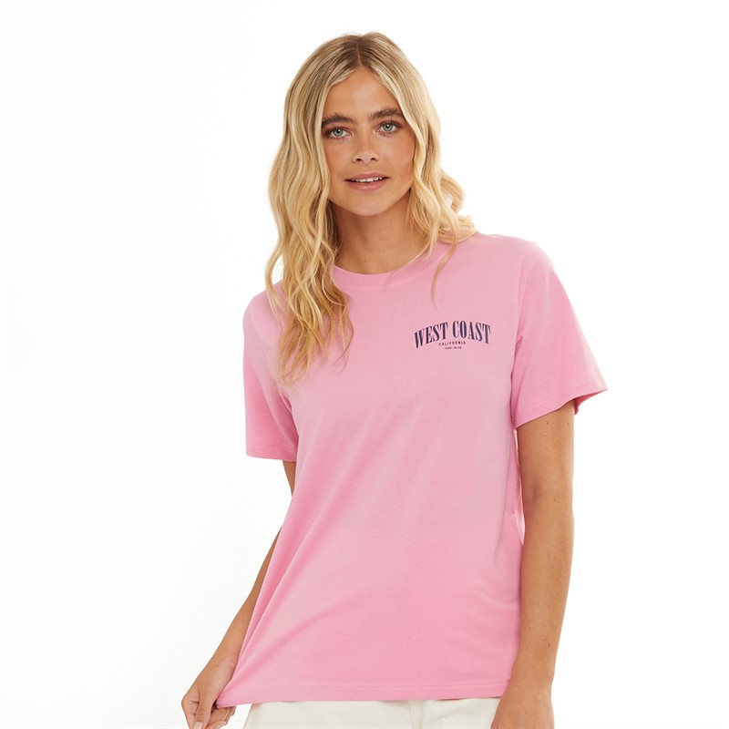 L'amore Couture Womens West Coast T-Shirt Pink