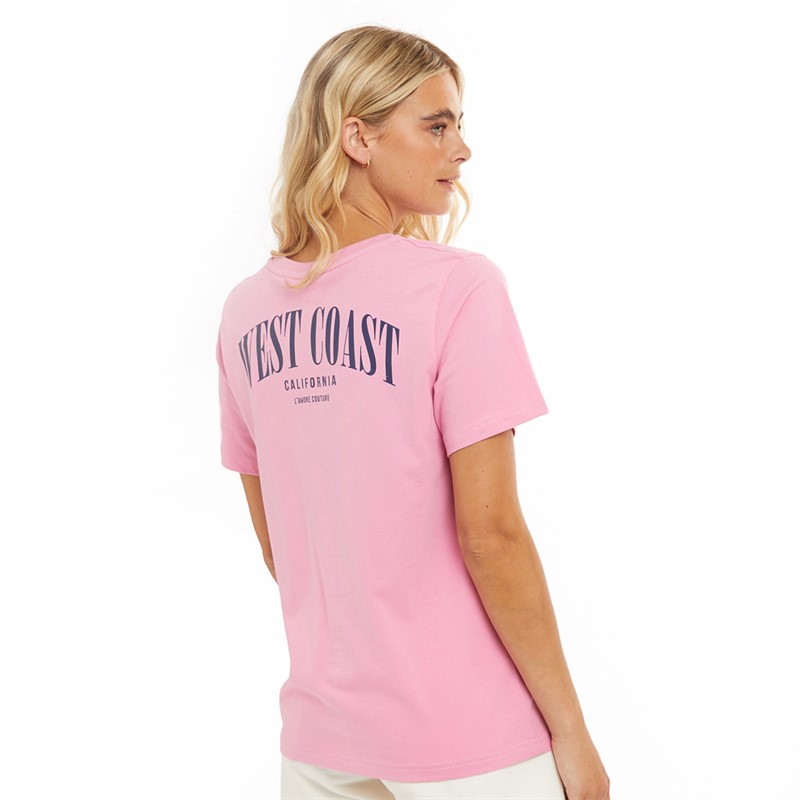 L'amore Couture Womens West Coast T-Shirt Pink