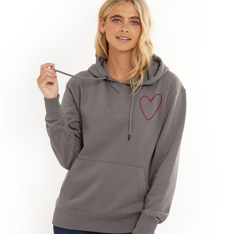 L'amore Couture Womens Jem Hoodie Charcoal