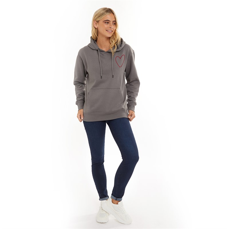 L'amore Couture Womens Jem Hoodie Charcoal