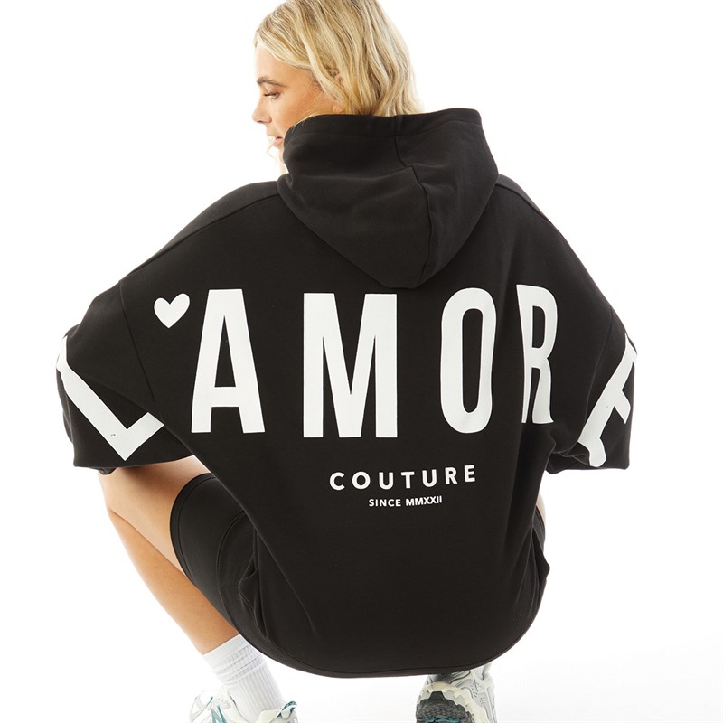 L'amore Couture Womens Ryleigh Hoodie Black