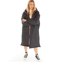 L'amore Couture Womens Luna Waterproof Changing Robe Black/Pink