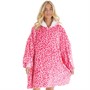 L'amore Couture Womens Snuggle Hoodie Pink Leopard