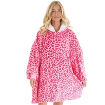 L'amore Couture Womens Snuggle Hoodie Pink Leopard