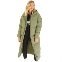 L'amore Couture Womens Fields Maxi Hooded Puffer Sage