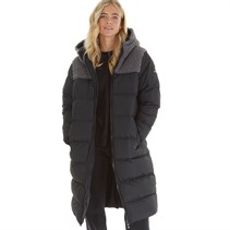 L'amore Couture Womens Jenna Puffer Hooded With Borg Black