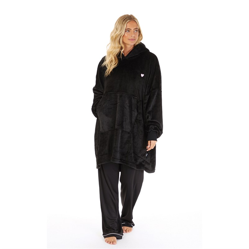 L'amore Couture Womens Snuggle Hoodie Black