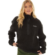 L'amore Couture Womens Tessa 1/2 Zip Borg Fleece Black