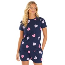 L'amore Couture Womens Self Love Shortie Pyjama Set Navy