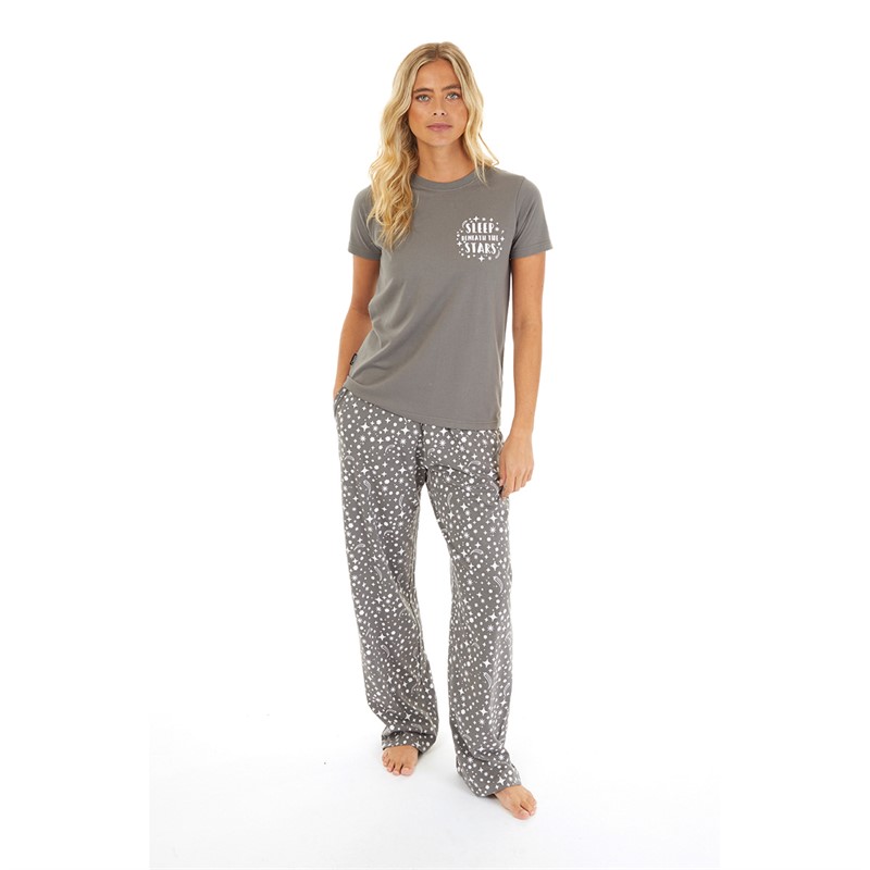 L'amore Couture Womens Solar Pyjama Set Charcoal