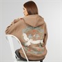 L'amore Couture Womens Stork Oversized Hoodie Brown