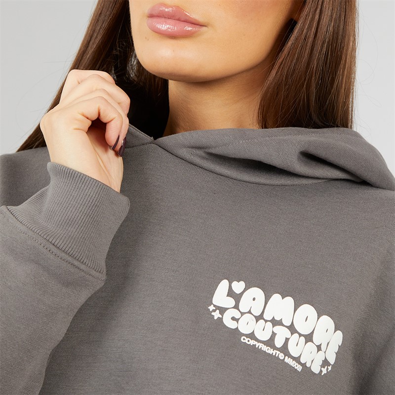L'amore Couture Womens Lamore Couture Leisure Oversized Hoodie Charcoal